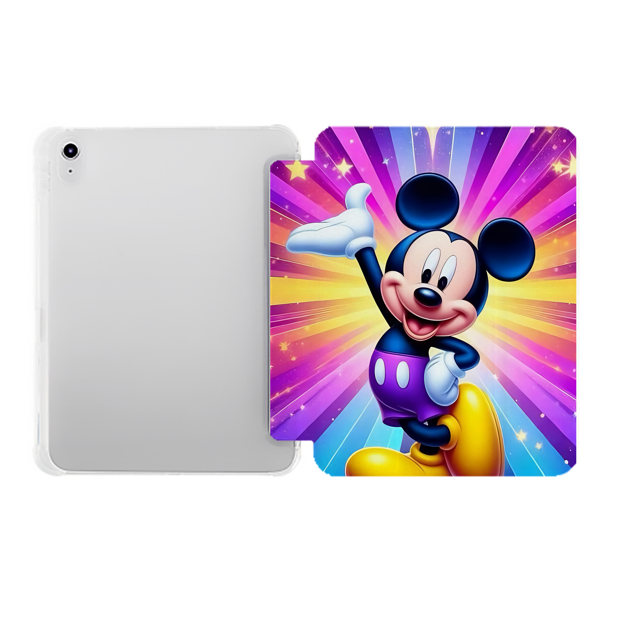 （画像用） ミッキーマウス Mickey Mouse IPad ケース ペン収納付き 三つ折りスタンド PUレザー×シリコン 対応機種9.5/10.5/10.9インチ